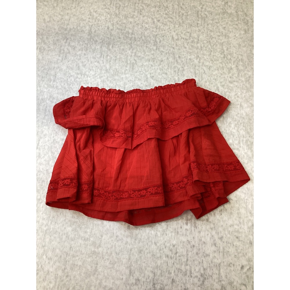 Wild‎ Fable Red Tiered Ruffle Lace Trim Skort Mini Skirt XS NWT 331 12 5240